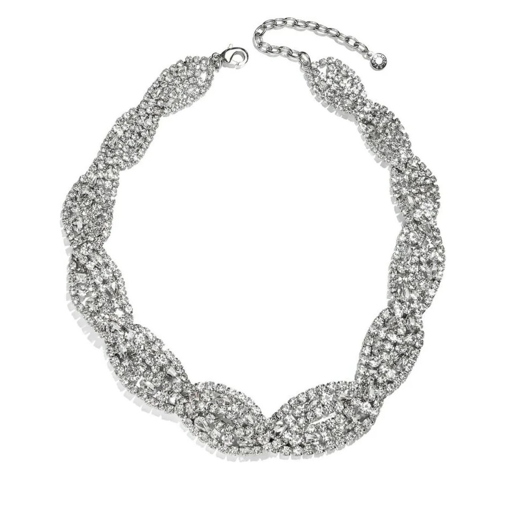 NWOT Baublebar Supernova Braided Crystal Collar Necklace 17" with 3" Extender